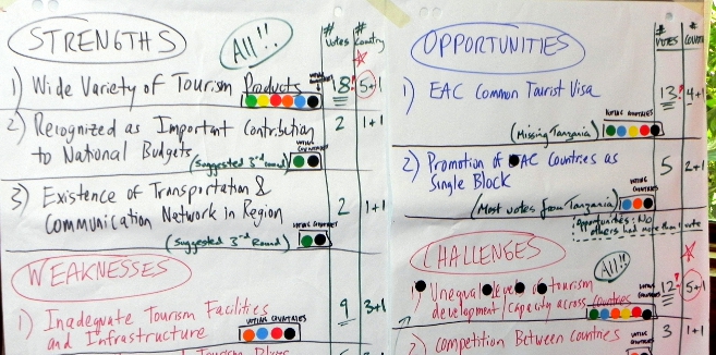 A sample 'SWOT' output EAC 'SWOT' output